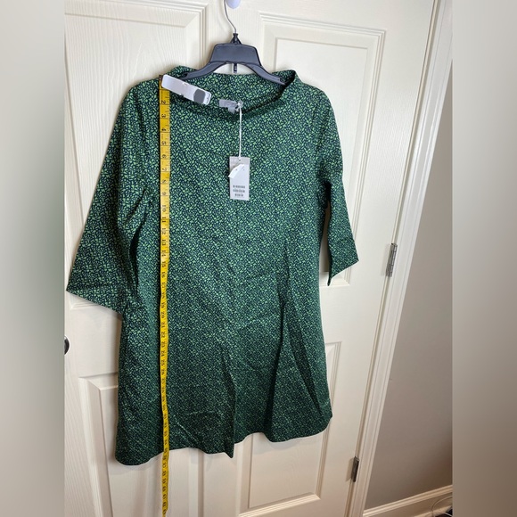 New COS stand collar a line poplin dress Kelly Green navy blue Patterned Dress 8 - Picture 13 of 16